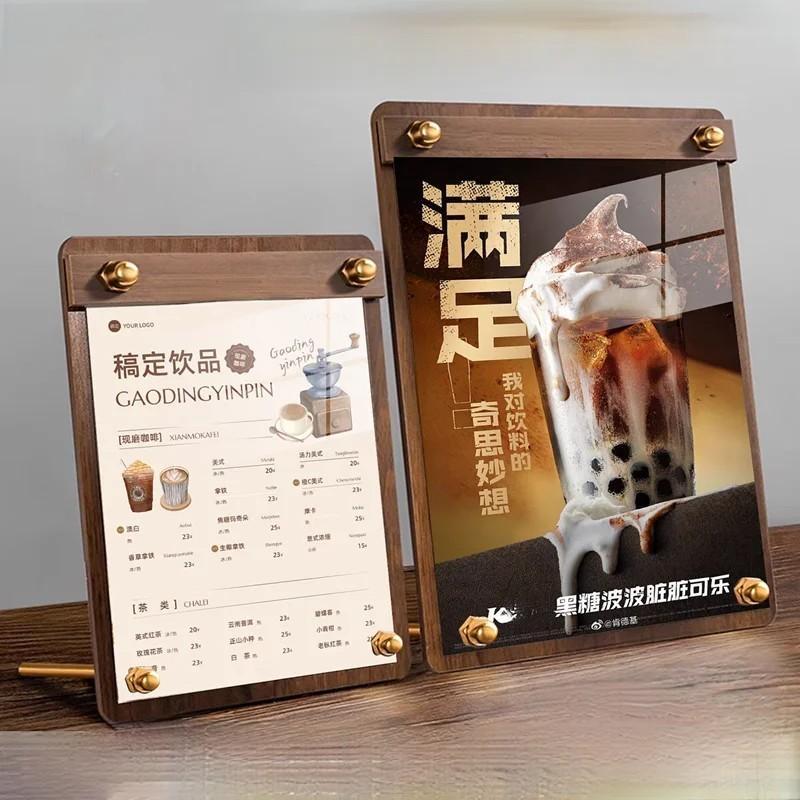 Stand Menu Berdiri Stand Menu Kayu A4 Tempat Menu Berdiri Papan Menu Aesthetic Menu Holder Kayu