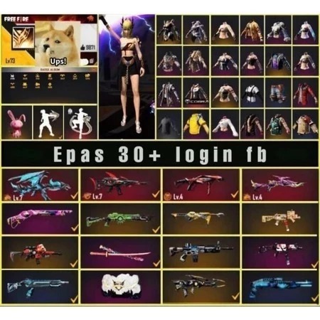 BISA COD Akun Free Fire Sultan LV MAX-bundle langka/Elite Pass All season,banyak diamond