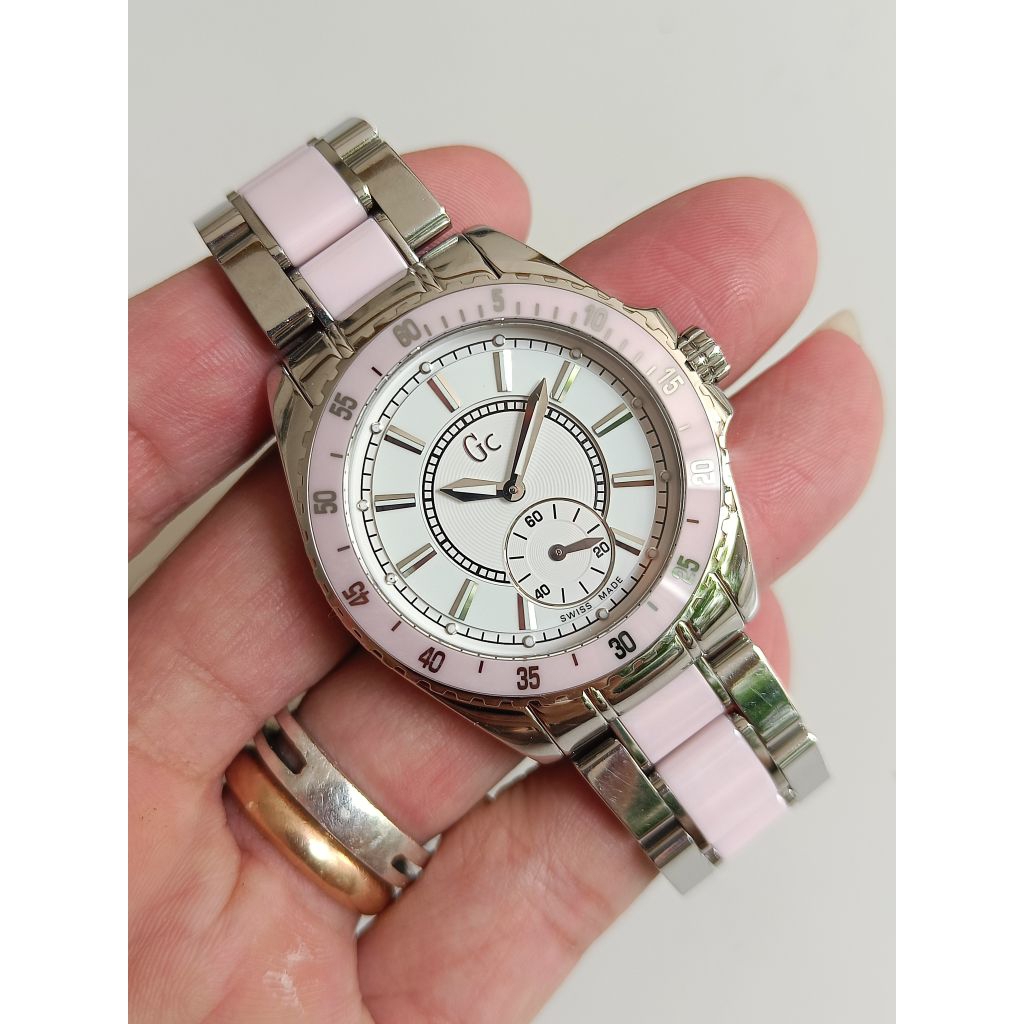 guess collection GC 29005L pink ceramic original bekas sangat bagus normal semua siap pakai