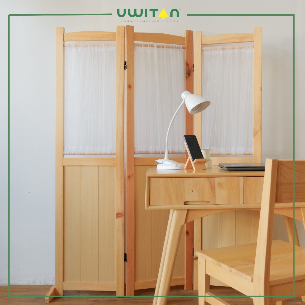 Uwitan Sketsel Vitrage New Natural – Pembatas Ruangan Partisi Ruang Tamu Sekat untuk Ruang Keluarga 