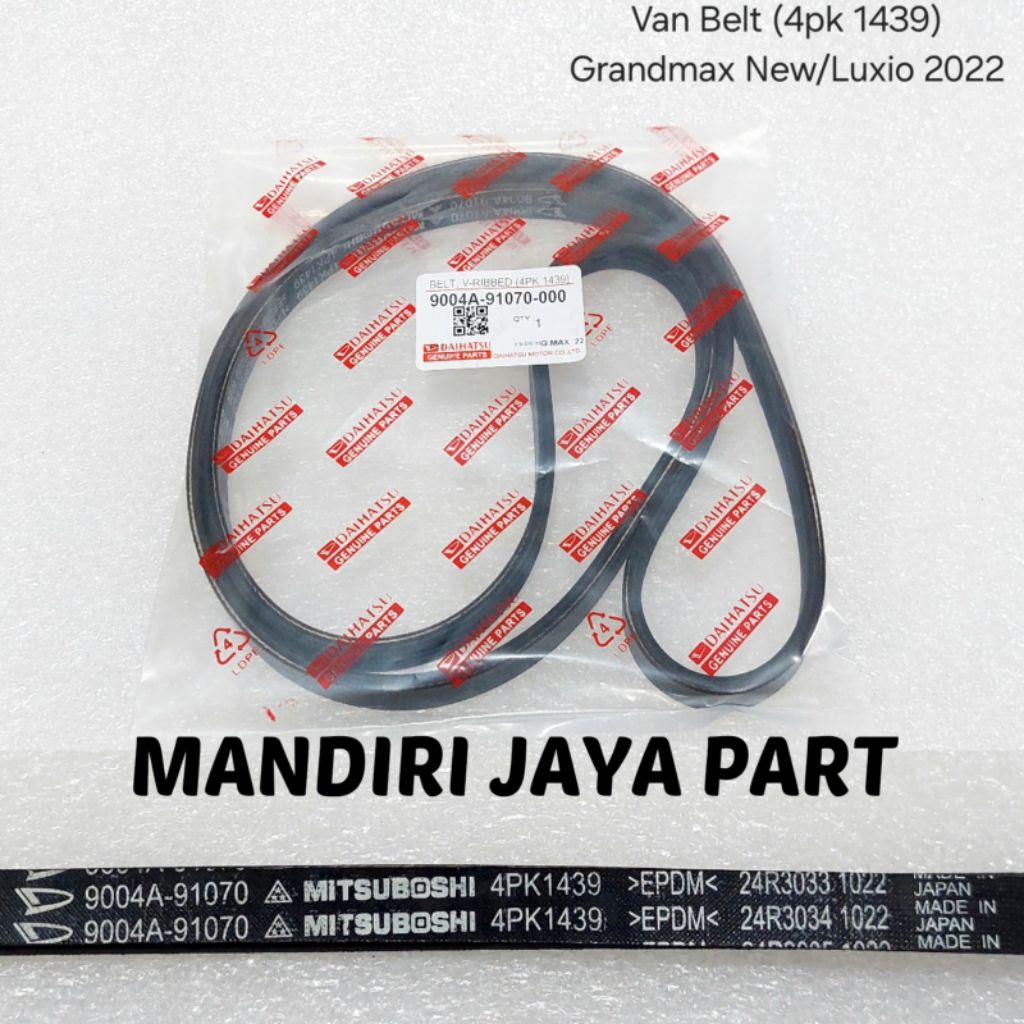 FAN BELT V BELT VAN BELT TALI KIPAS DAIHATSU GRANMAX NEW LUXIO 2020 ( 4PK 1439) ORIGINAL 9004A-91070