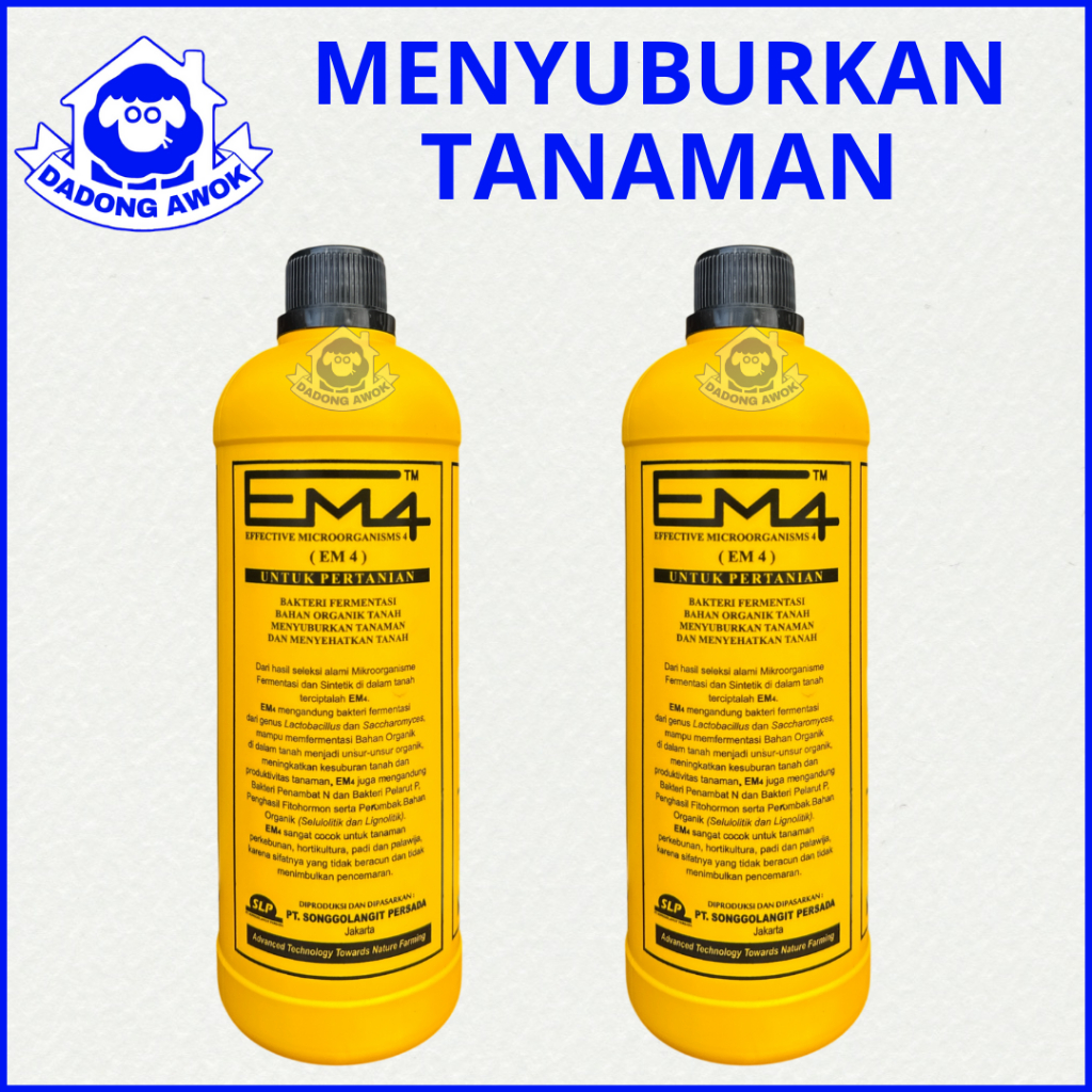 EM4 KUNING 1 LITER - EM4 PERTANIAN - Pengurai pupuk kompos fermentasi - EM4 TANAMAN - EM4 Organik