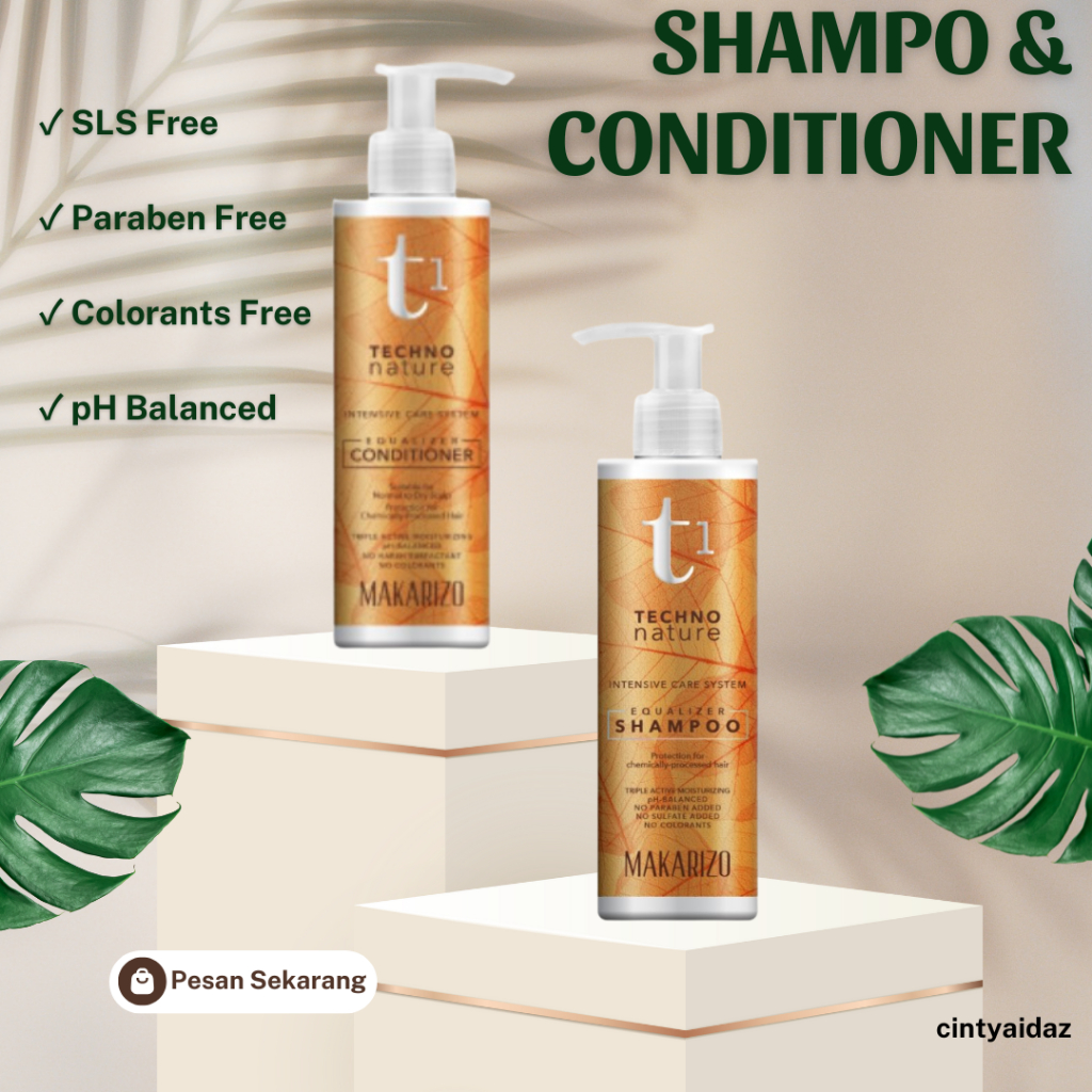 Makarizo T1 Shampoo 180mL For Intensive Care /  Makarizo T1 Techno Nature Intensive Care / Condioner