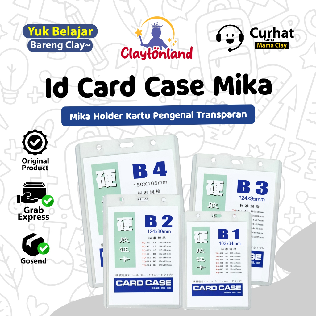 20 Pcs Id Card Case Mika Casing Id Card Ukuran Plastik Id Card Tag Panitia Mika Holder Kartu Pengena