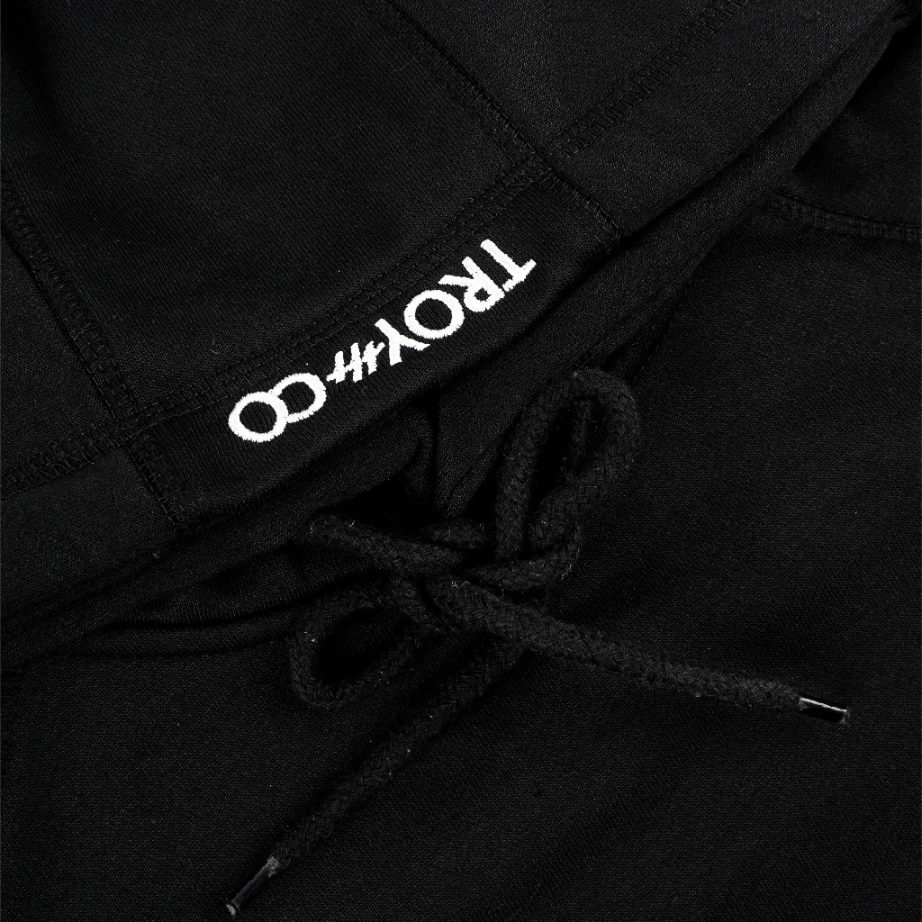 Troy Company Boxy Arm Pocket Hoodie Layed Ang - Hoodie Boxy Hitam BAPH 3401