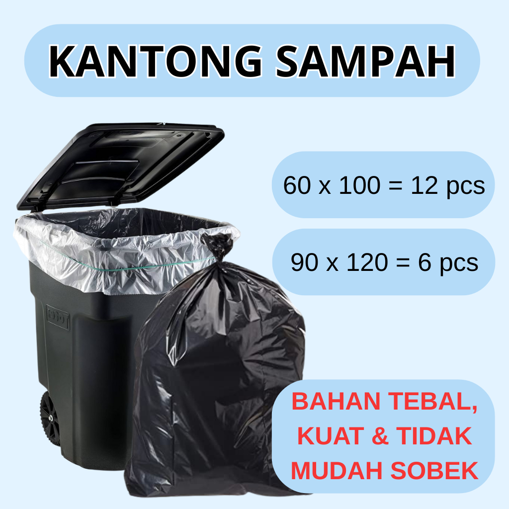 Kantong Plastik Sampah | Plastik Sampah Hitam | Plastik Sampah Besar | Plastik Sampah Ekonomis | 60x