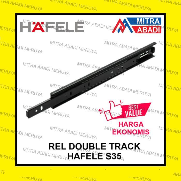 Rel Laci HAFELE S35 - 25 30 35 40 45 50 55 cm Double Track Full Extension Dobel Ball Bearing