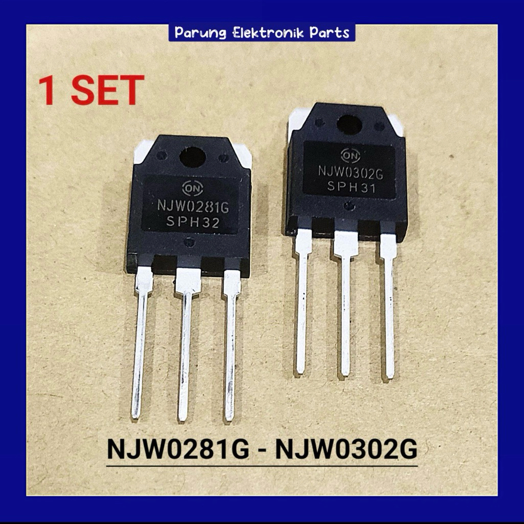 1 SET Transistor NJW0281G NJW0302G No.1 / Tr NJW 0281 NJW 0302 G / NJW0281 NJW0302 satu set / NJW 02