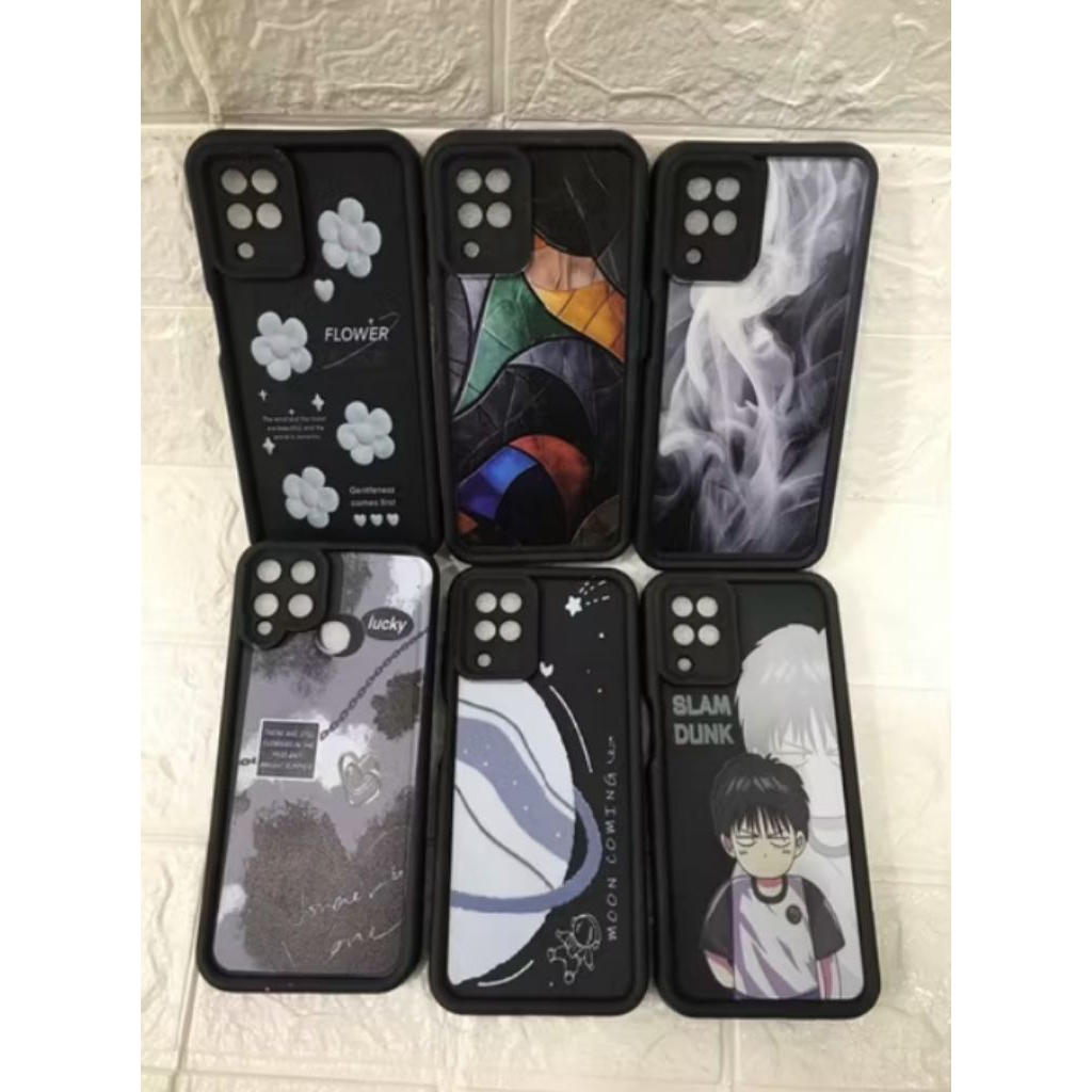 Softcase Macarron Motif dan Case polos Warna Samsung A12 / M12 / F12 4G