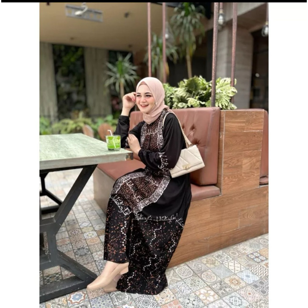 EKSLUSIF GAMIS TWILL ORIGINAL CANTIK PANJANG JUMBO hitam kancing saku maxi gaun indah mayung klok ka