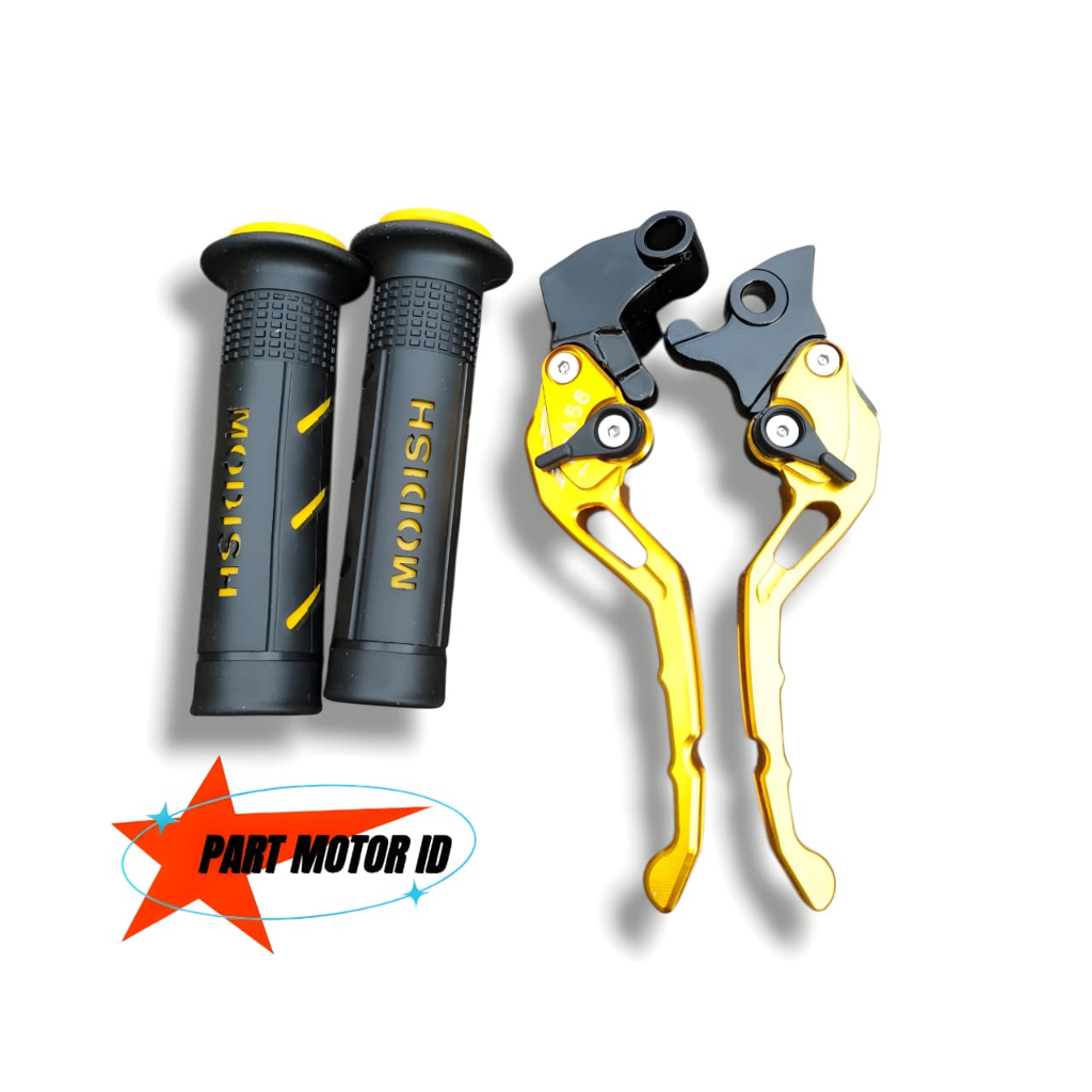 Handle REM dan KOPLING Stelan Variasi Motor FULL CNC Yamaha Vixion Old New RX King R15 V3 New - GOLD