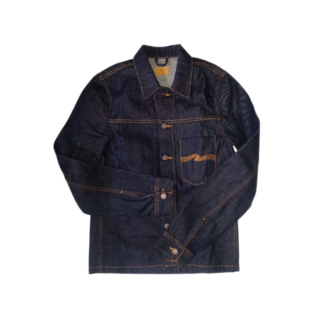 jaket nudie jeans Ronny Dry Orange Embo