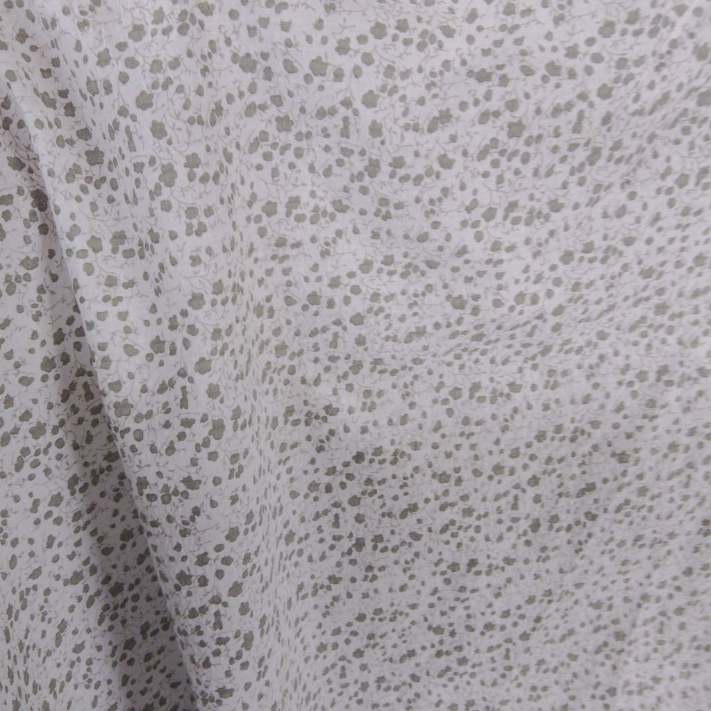 Kain Katun Crinkle Motif Bunga Kecil Floral Mini Abu | Bahan Dress Gamis Blouse Crinkle Adem Lq