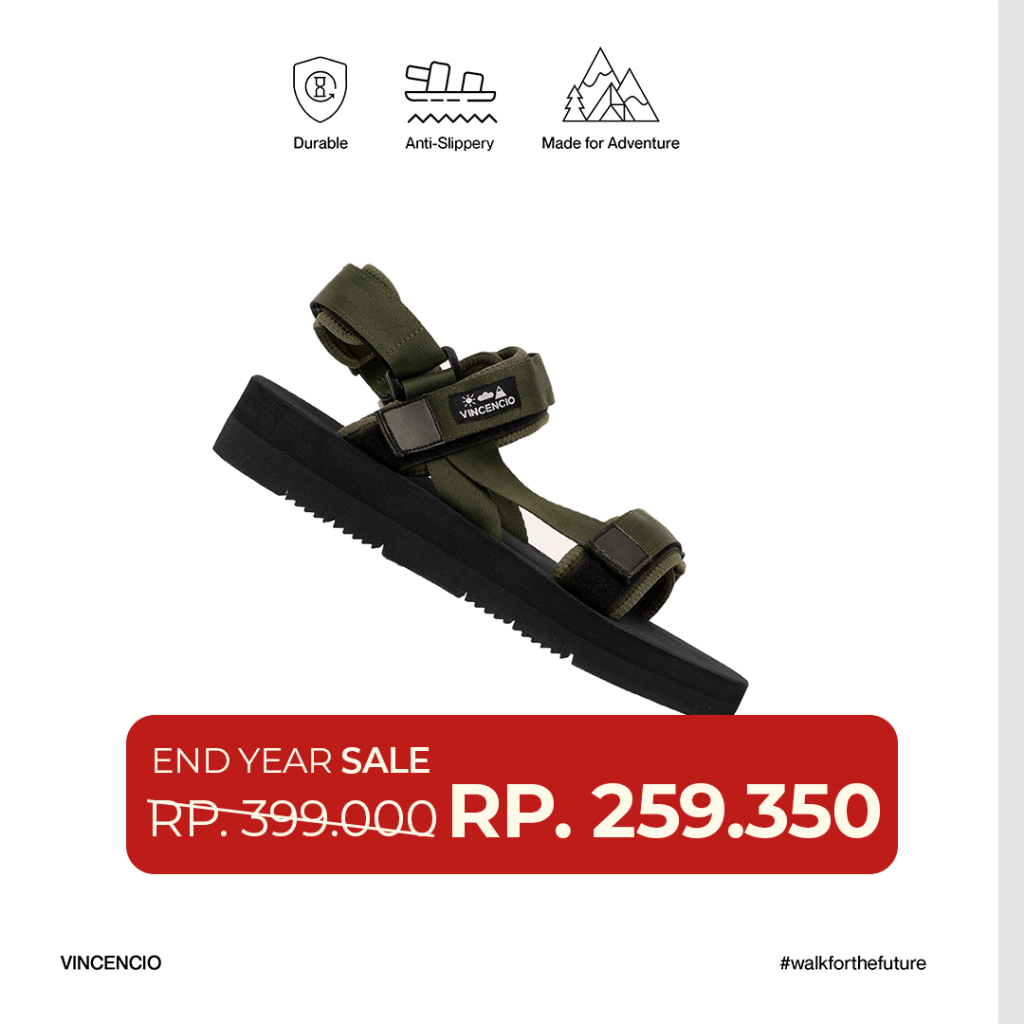 Vincencio - NIHON - Olive / Black  | Sandal Traveling Pria | Sandal Traveling Wanita