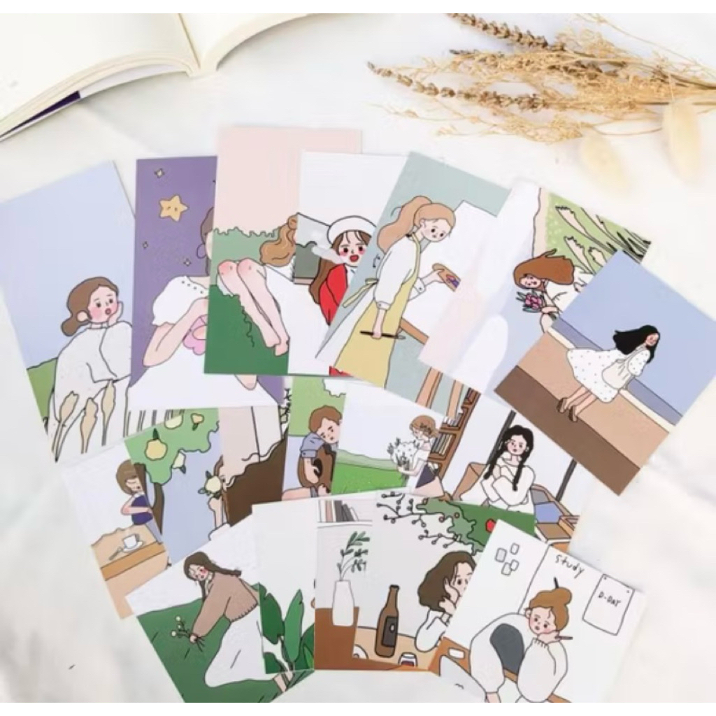 Sticker / Postcard / Poster Dinding Mini Asthetic Ala Korea