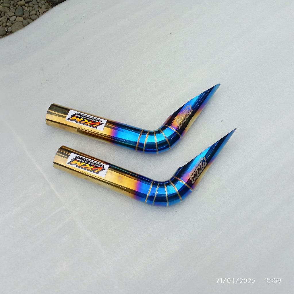 Corong Knalpot Genset Biru 2,5 inchi stainless