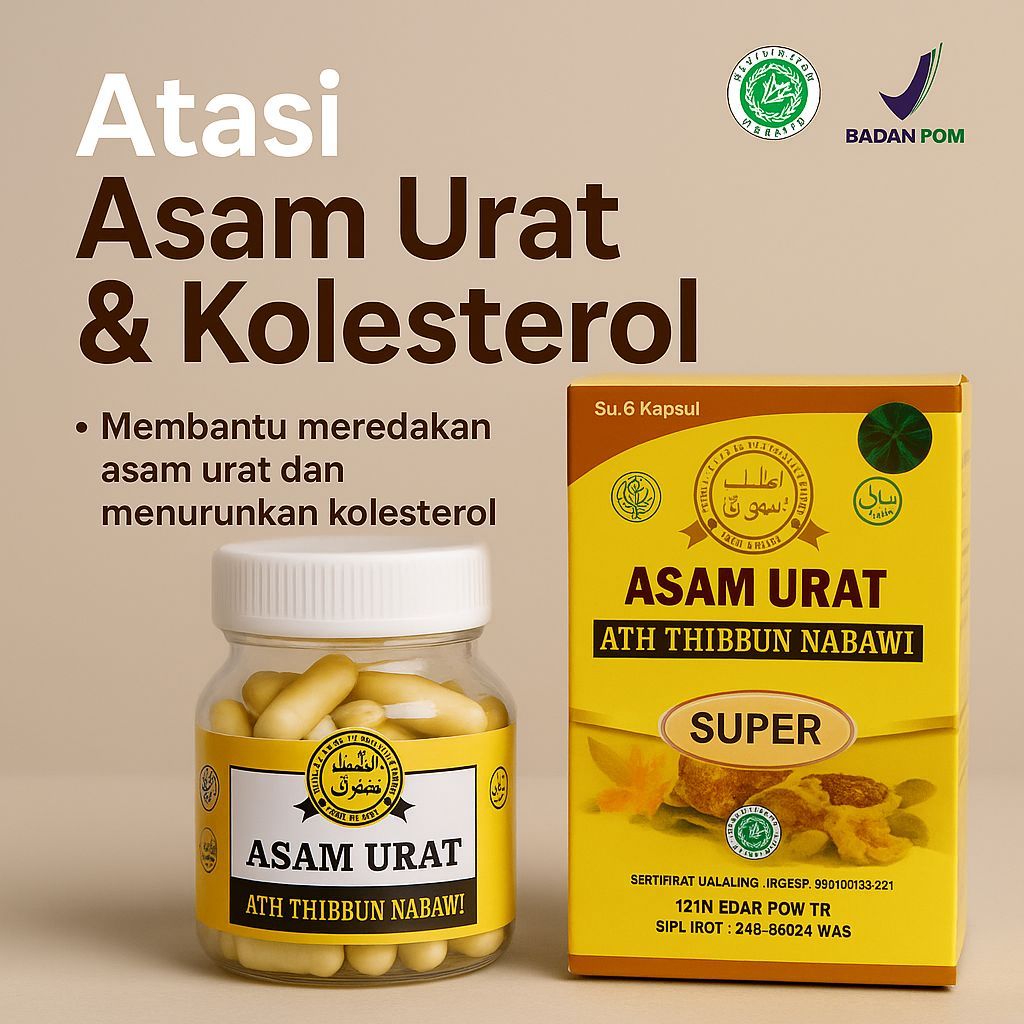 ATH THIBBUN NABAWI OBAT ASAM URAT KOLESTEROL obat asam urat ATH thibbun nabawi asli original ampuh O