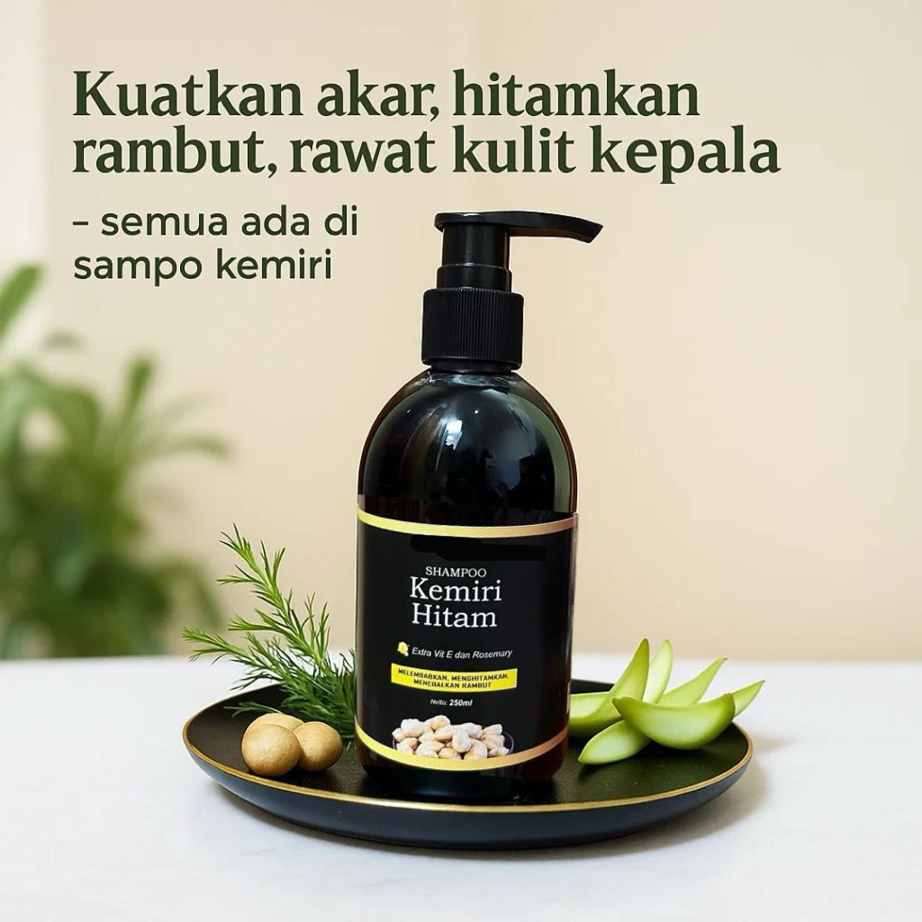 Shampo Kemiri Bakar Penumbuh Rambut Rontok Shampo Anak Anti Ketombe Hair Treatment Original Uban