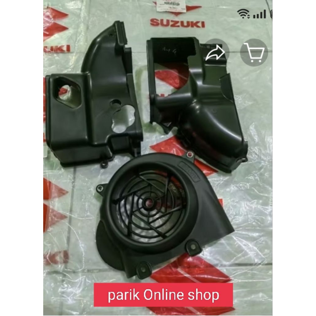 Paket Tutup Mesin Kiri Kanan+Cover Tutup Kipas Suzuki Nex 1 Nex 2 Lets Addres