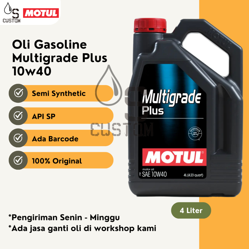 Motul Multigrade Plus 10w40 Oli Mobil 4 Liter API SP