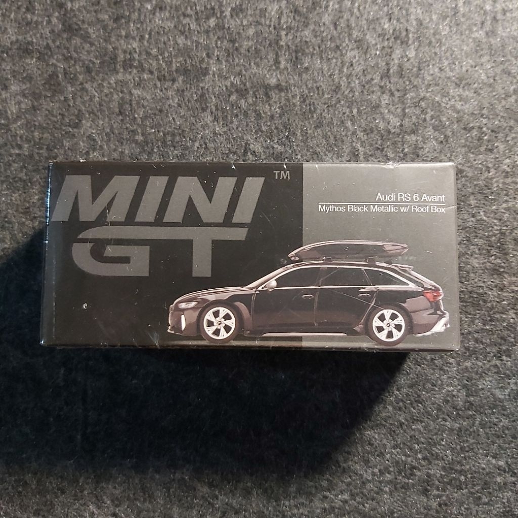 MINI GT AUDI RS 6 AVANT MYTHOS BLACK METALLIC ROOF BOX, AUDI RS 6 AVANT SILVER DIGITAL CAMOUFLAGE RO