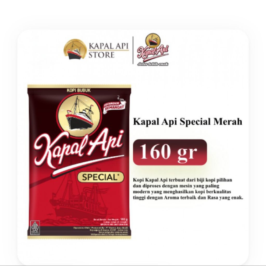 kapal api 160 gram instan kopi