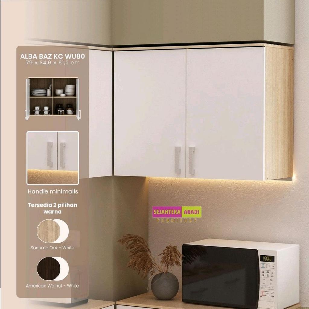kitchen set atas 2 pintu, alba kcwu 80 rak dapur gantung minimalis olympic furnitur Penyimpanan Buah