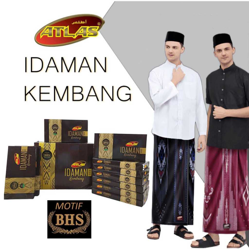 Sarung Atlas Idaman Kembang BHS Premium Dewasa || Sarung Atlas Gold Grade A Kembang BHS Dewasa