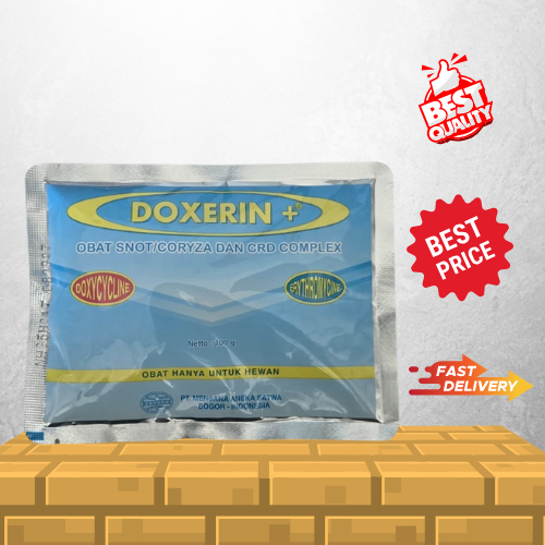 Doxerin Plus 100 Gram Obat Ngorok Snot CRD Komplek Ayam Broiler Layer Bebek Puyuh dan Unggas Lainnya