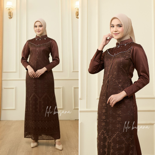 Luvita Maxy Dress Brokat Mermaid Satin Velvet