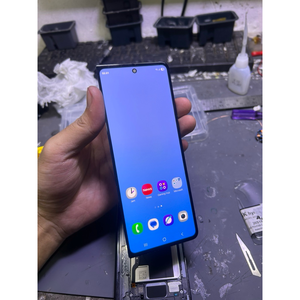 Lcd depan samsung z fold 5 copotan original fresh