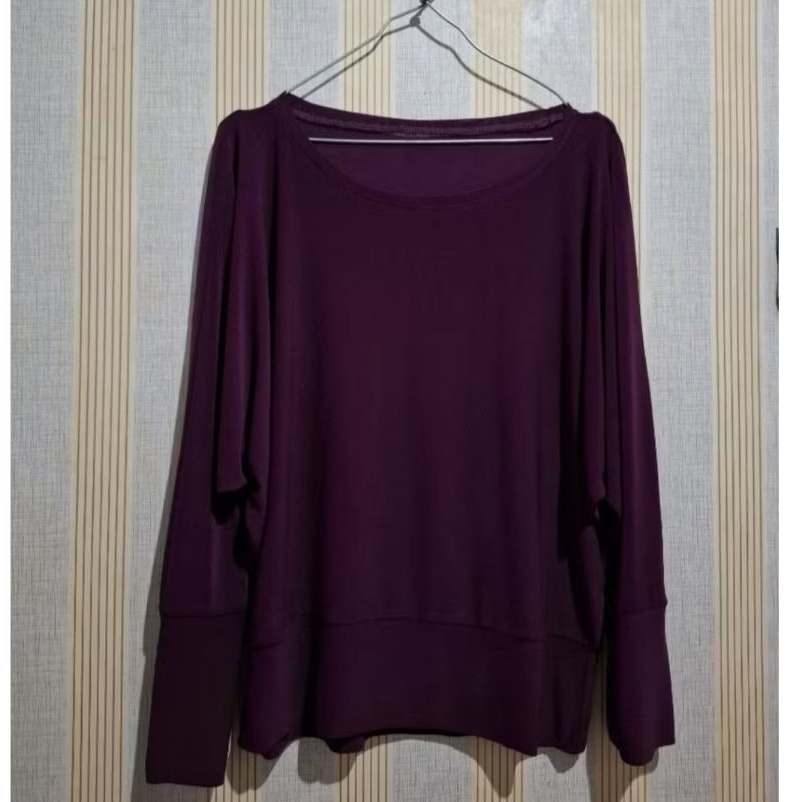 NET* ATASAN WANITA KAOS LENGAN PANJANG UNGU