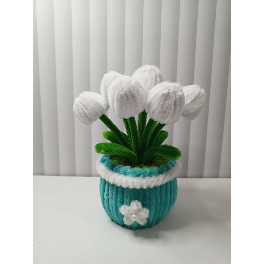 bunga tulip mini gemoy kawat bulu bunga hias dinding