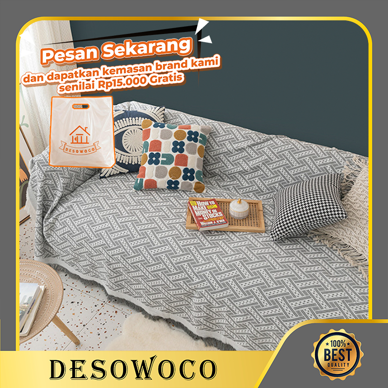 DESOWOCO Selimut sofa Nordic Blanket size 130*180cm 180*260cm 180*340cm - throw blanket - sofa cover