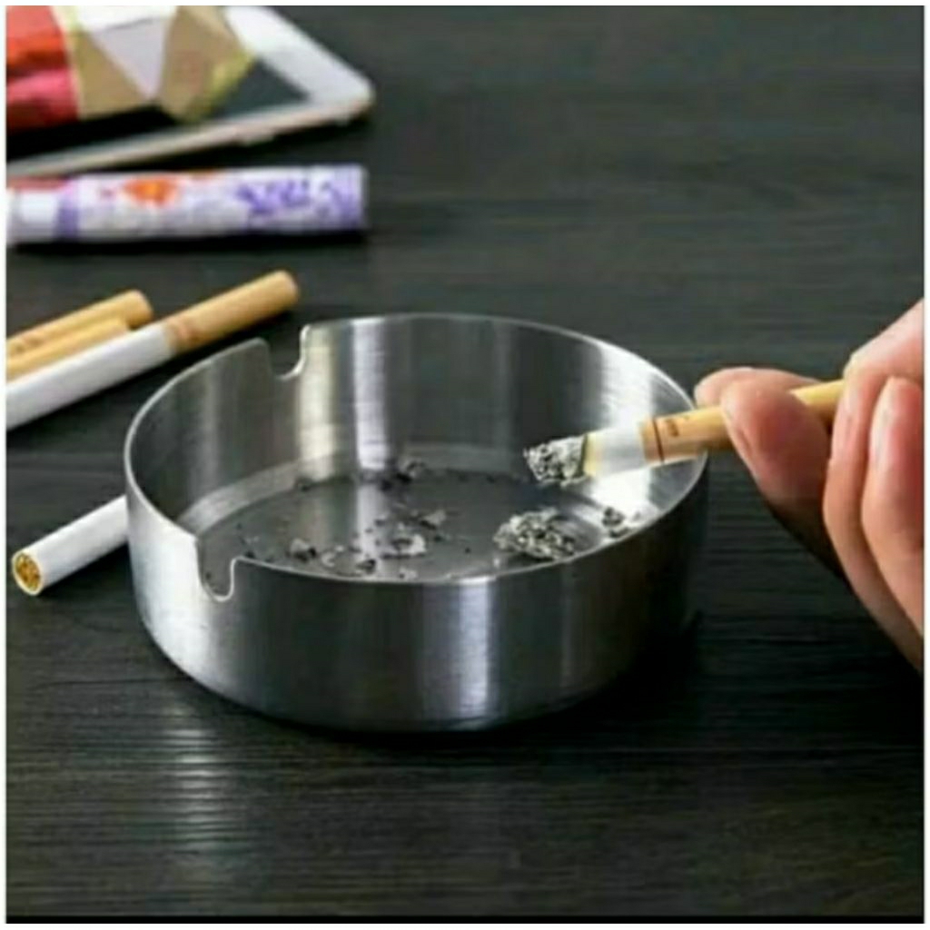 Asbak Stainless Steel Tebal 10 cm dan 12 cm