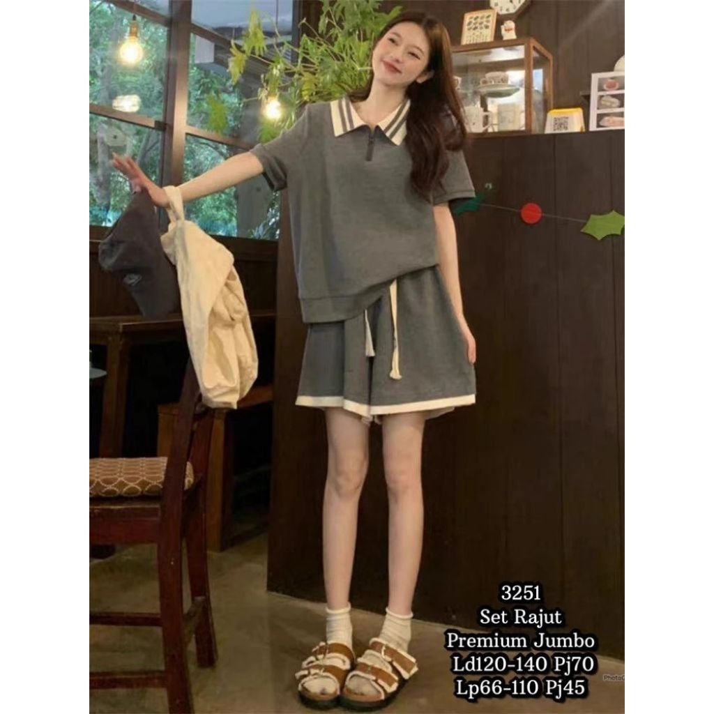 3251 St Rajut Kerah Jumbo Rajut Premium Ld120-140