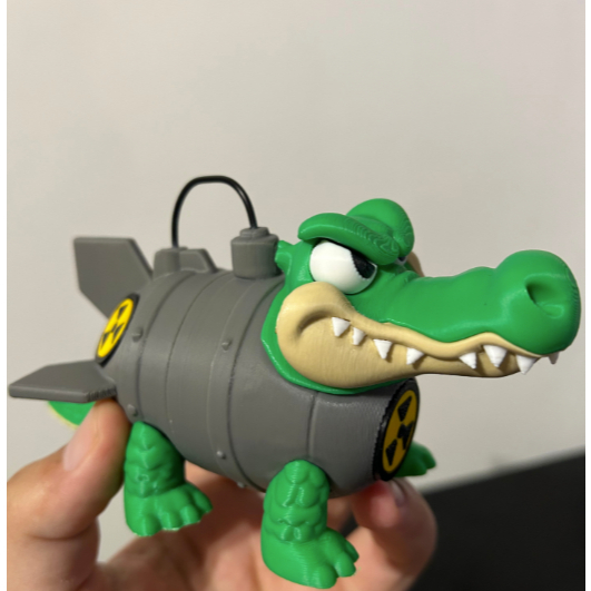 Bombardino Crocodilo – Mainan Buaya Artikulasi Bahan Plastik Premium