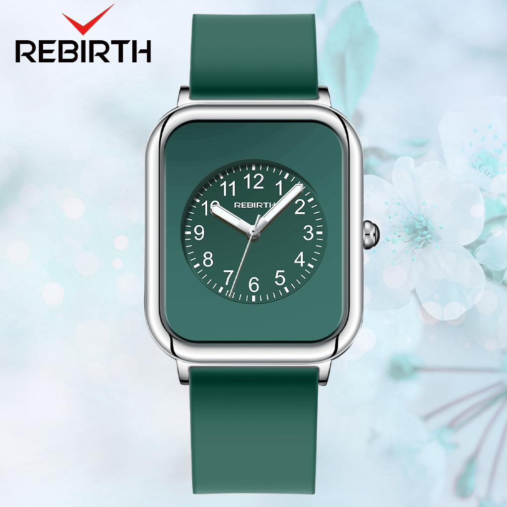REBIRTH Jam Tangan Wanita Korean Style Display Kuarsa Tahan Air Tali Silikon RE096 Jam Tangan Cewek