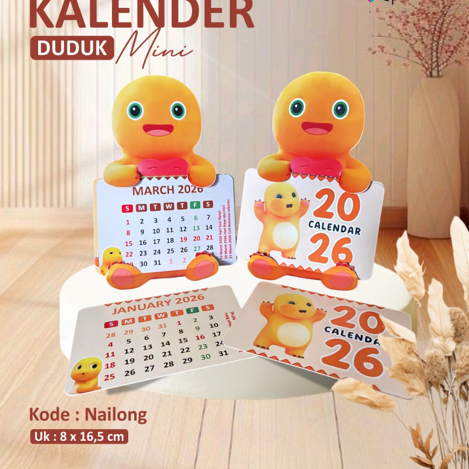 (NAILONG) KALENDER DUDUK 2026 - KALENDER DUDUK MINI AESTHETIC -SOUVENIR KALENDER MINI READY STOCK
