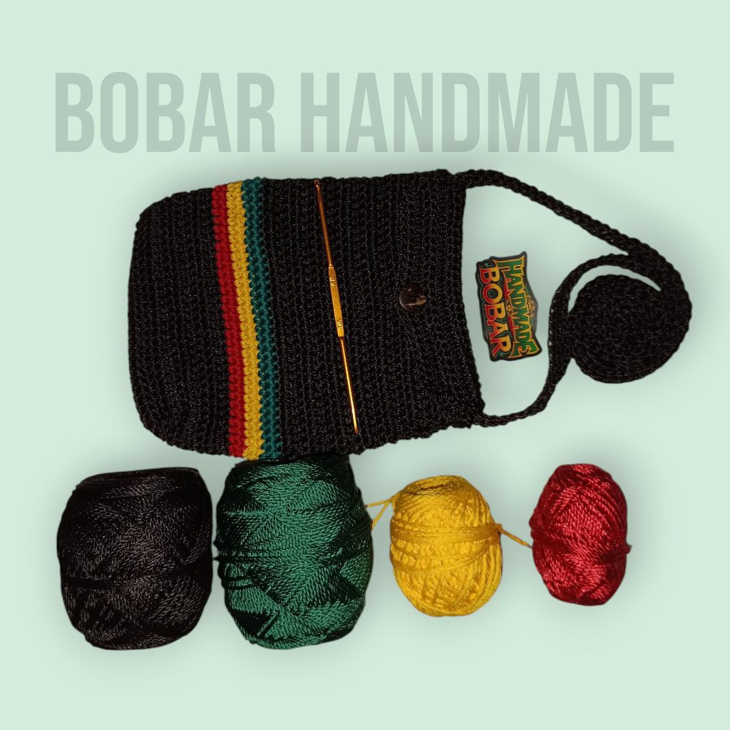 Tas Rajut pria/wanita motif rasta