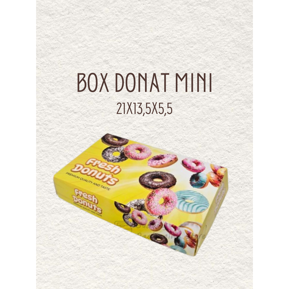 Kemasan Cantik / Dus Donat Mini / Box Donat Mini / 21x13x4/ Box DOnat Murah/ isi 100 pcs