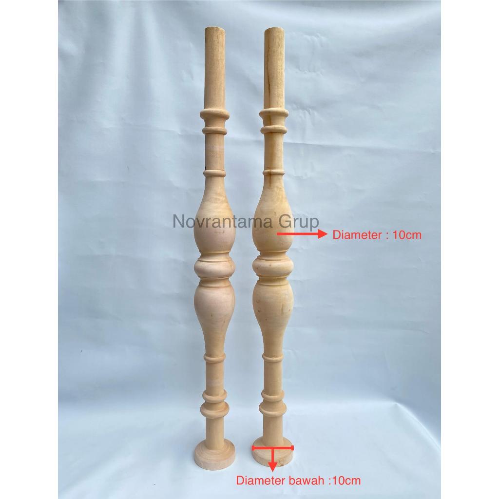 Kayu Bubut Mahoni / Kayu Bubut Ukir / Anak Pagar Hand Ralling Tangga Kayu Mahoni / Pagar Tangga Kayu