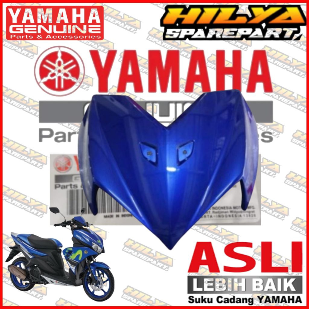 TAMENG DASI DEPAN AEROX 125.PANEL FRONT AEROX 125 BIRU ORIGINAL YAMAHA