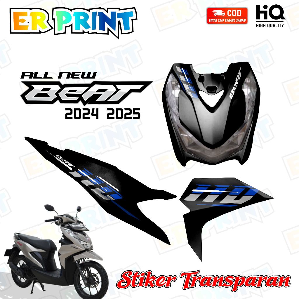 Stiker Transfaran Beat Deluxe Anti Luntur Keren Striping Beat Deluxe 2021 - 2023 Striping Honda Beat