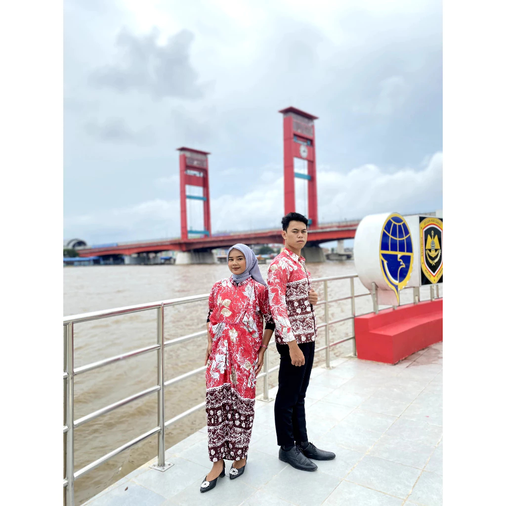 Nyimas Songket Baju Couple Jumputan Palembang Motif Eko Kekinian | Sarimbit Kondangan Keluarga Premi