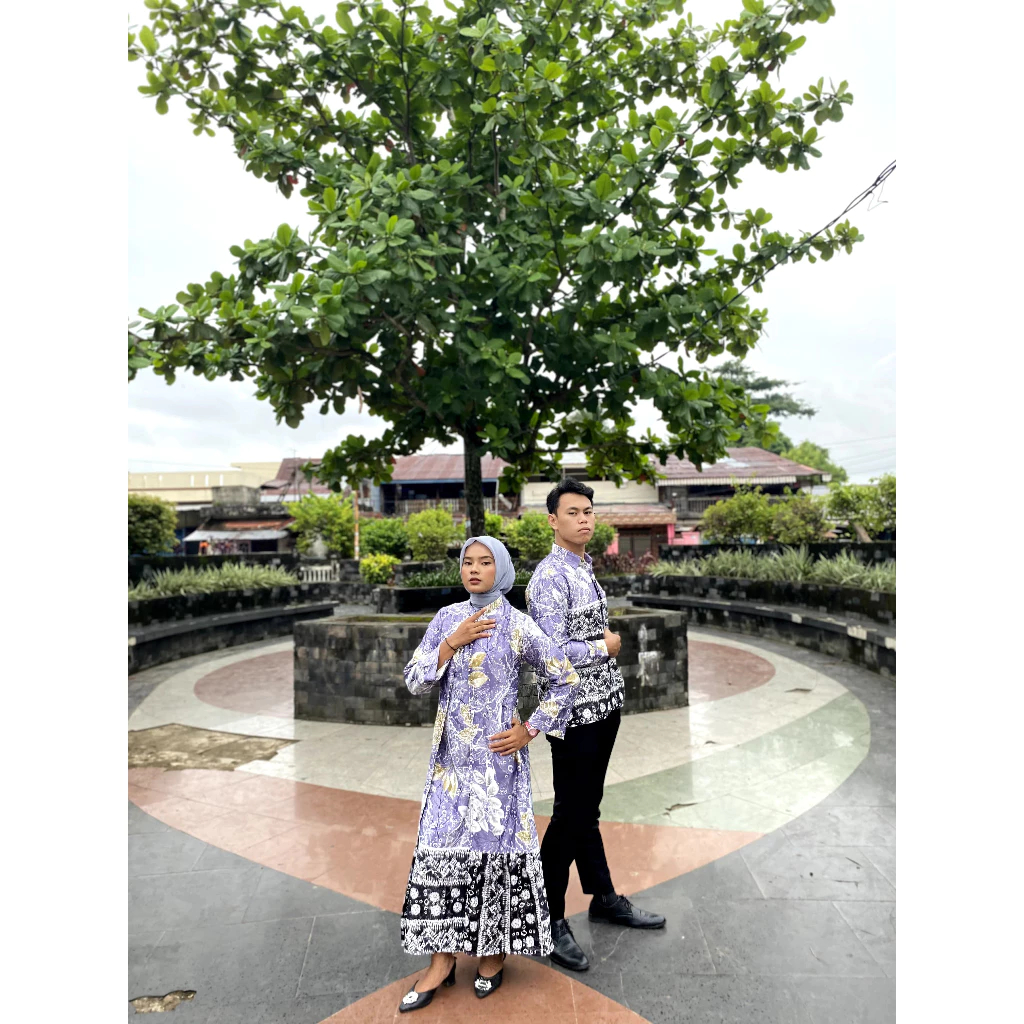 Tina Songket Baju Couple Jumputan Palembang Motif Eko Kekinian | Sarimbit Kondangan Keluarga Premium