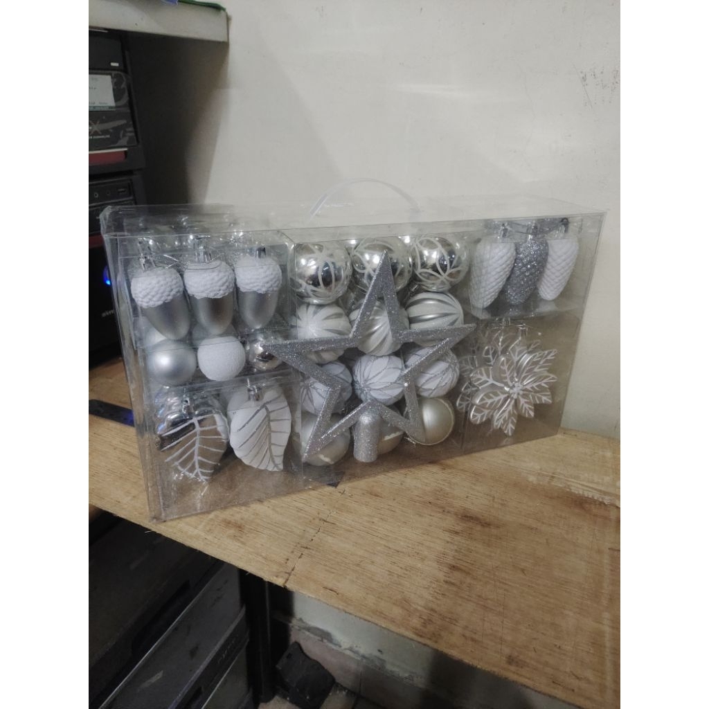 HIASAN NATAL ORNAMEN POHON NATAL PERNAK PERNIK DEKOR CHRISTMAS TREE 106PC SESUAI FUOTO DENGAN DESAIN