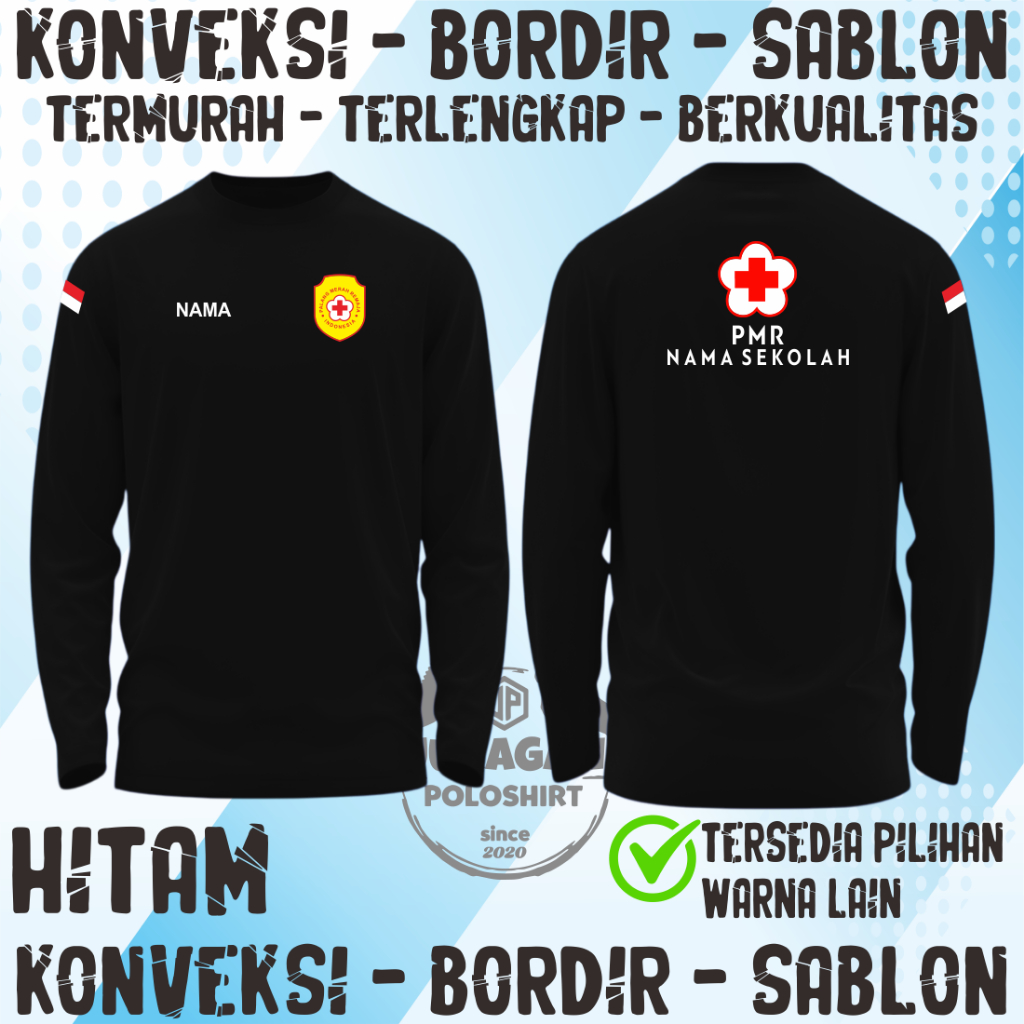 KAOS PMR KEREN KAOS PALANG MERAH REMAJA BAJU PMR TERSEDIA LENGAN PANJANG DAN PENDEK