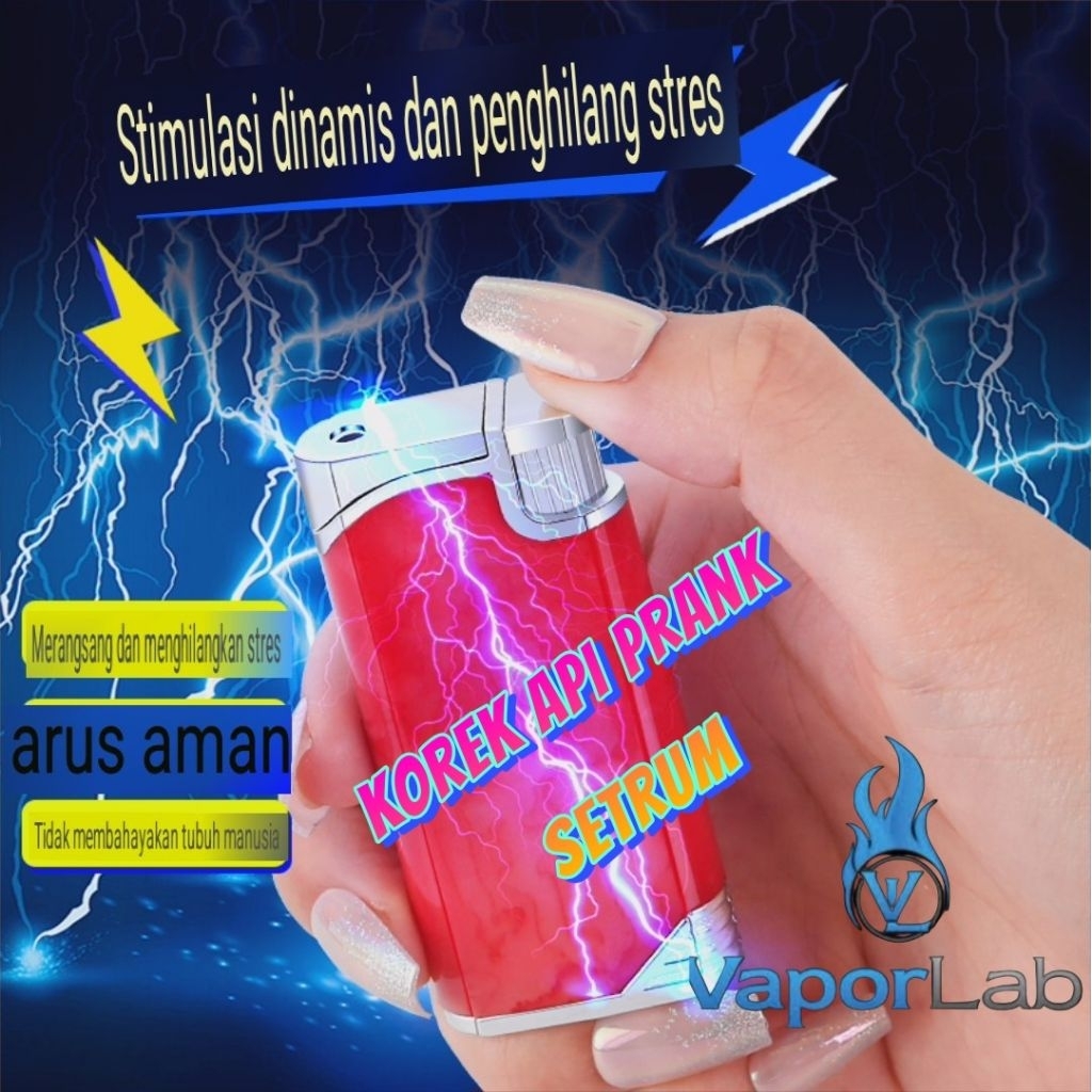 korek api bara hijau setrum prank jahil iseng unik lucu shock isi ulang gas lighter