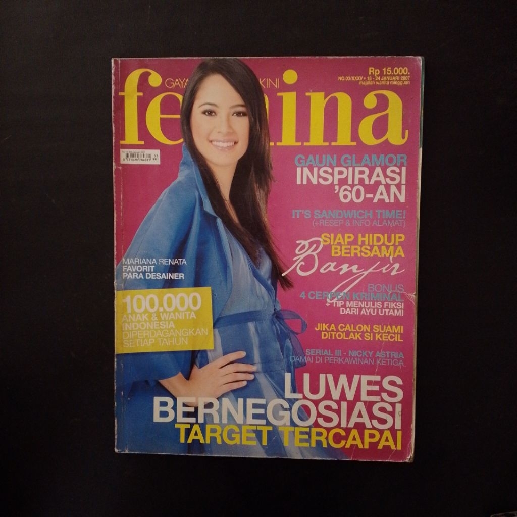 Majalah Wanita Femina: Mariana Renata Edisi No. 3 Th. 2007